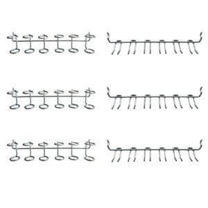 Pegboard Screwdriver Holders Organizer Pegboard Plier Holders Steel Peg Board Tool Utility Hooks Accessories Shelving Display Multi-Ring Tool Organizer Racks for Shop Store, Zinc Plated