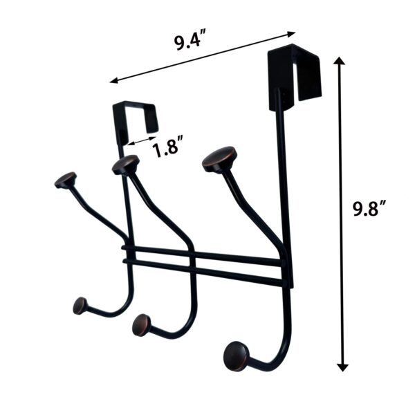 Over The Door Hooks, Coat Racks for Hanging Clothes Hat Towel (Oil Rubbed Bronze, 1pcs) - Image 2