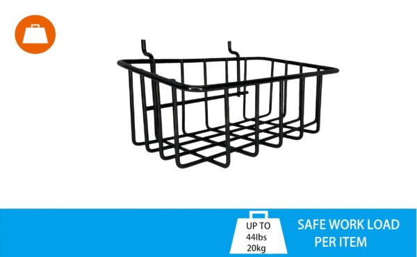 8-Pack Pegboard Baskets & Trays, Container Holders, Pegboard Racks, Wire Shelf, Wall Organizer, Attachments for Organizing Various Tools, Workbench Accessories, Garage Storage (Black) - Image 6